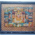 Hindu God Vishnu Rare Old Vintage Print in Old Wooden Frame Religious Art #2805