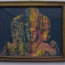 Hindu God Shiva Religious Rare Vintage Old Print in Old Wooden Frame #3001