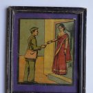 Old Educational Chart Calendar Learning School Print In Old Wooden Frame #3036