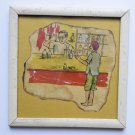 Old Educational Chart Calendar Learning School Print In Old Wooden Frame #3056