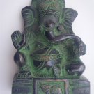 Antique Hindu God GANESHA in Black Indian Statue Brass Elephant God Rare #850