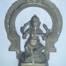 GANESHA Brass Statue Vintage Traditional Indian Elephant God Small Figure #964