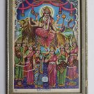 Goddess Durga Religious Rare Vintage Old Print in Old Wooden Frame #3014