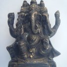 GANESHA Brass Statue Vintage Traditional Indian Elephant God Small Figure #969