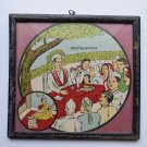 Old Educational Chart Calendar Learning School Print In Old Wooden Frame #3029