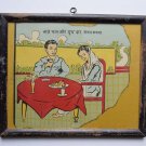 Old Educational Chart Calendar Learning School Print In Old Wooden Frame #3053