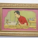 Old Educational Chart Calendar Learning School Print In Old Wooden Frame #3062
