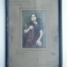 Original Old Hand Coloured Photograph, Vintage Photo in Old Wooden Frame #2672