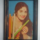 Bollywood Actress Heroin Collectible Old Print in Old Wooden Frame India #2738