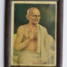 Mahatma Gandhi Bapu Rare Beautiful Vintage Print in Old Wooden Frame India #3214
