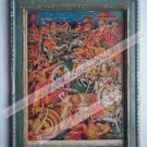Hindu God Krishna Nice Old Religious Print in Old Wooden Frame India Art #2451