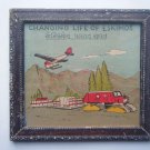 Old Educational Chart Calendar Learning School Print In Old Wooden Frame #2847