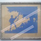 Boy Beautiful Signed Art Print in Old Handmade Wooden Frame India #2366