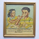 Old Educational Chart Calendar Learning School Print In Old Wooden Frame #3051