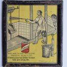 Old Educational Chart Calendar Learning School Print In Old Wooden Frame #3017