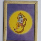 God Rama Ramayana Rare Old Religious Print in Old Wooden Frame India Art #3260