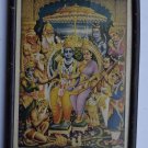 God Rama Sita Mata Rare Old Religious Print in Old Wooden Frame India Art #3247