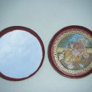 Antique Brass Box Gattaji with Miniature Ganesha Painting Hindu God Indian #1087