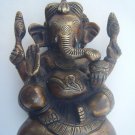 GANESHA Brass Statue Vintage Traditional Indian Elephant God Small Figure #968