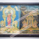 Goddess Meenakshi Rare Old Religious Print in Old Wooden Frame India Art #2536