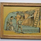 Old Educational Chart Calendar Learning School Print In Old Wooden Frame #3034