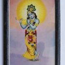 Krishna Collectible Rare Old Art Print in Old Wooden Frame from India #3300