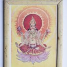 Beautiful God Vishnu Old Religious Print in Old Wooden Frame India Art #3112