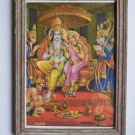 Lord Rama Ramayana Rare Old Religious Print in Old Wooden Frame India Art #3131