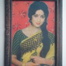 Bollywood Actress Heroin Collectible Old Print in Old Wooden Frame India #2741