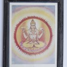 Sun God Collectible Rare Old Art Print in Old Wooden Frame from India #3279