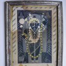 God Krishna Shrinathji Collectible Old Religious Print in Old Wooden Frame #3203