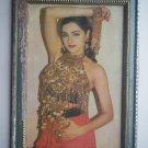 Bollywood Actress Heroin Collectible Old Print in Old Wooden Frame India #2740