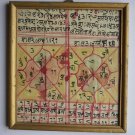 Rare Cosmology Hand Coloured Original Painting in Old Wooden Frame India #3075
