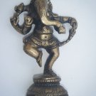 Antique Hindu GANESHA Traditional Indian Statue Brass Elephant God Small #854