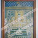 Shrinathji Krishna Avatar Home Worship Old Print in Old Wooden Frame India #2558