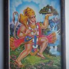 Lord Hanuman Rare Collectible Original Print in Old Wooden Frame India #2793