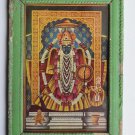 Shrinathji Krishna Avatar Rare God Old Print in Old Wooden Frame India #3227