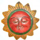 Sun God Wooden Mask, Old Rare Hand Coloured Handmade Original Indian Mask  #1582