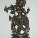 Brass Krishna Antique Statue Rare Collectible India Hindu God Vishnu Avatar #875