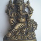 Collectible God GANESHA India Temple Worship Statue Brass Elephant God Small#725