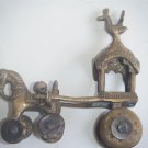 Antique Traditional Indian Ethnic Brass Horse Cart Rare Old Collectible #532