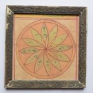 Rare Cosmology Hand Coloured Original Painting in Old Wooden Frame India #3107