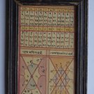 Rare Cosmology Hand Coloured Original Painting in Old Wooden Frame India #3070
