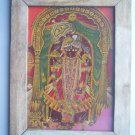 Hindu God Shrinathji Krishna Avatar Old Print in Old Wooden Frame India #2764