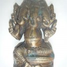 Antique Hindu God GANESHA Traditional Indian Statue Brass Elephant God Rare #542