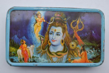 Old Sweets Tin Box, Rare Collectible Litho Printed Tin Boxes India #1389