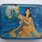 Old Sweets Tin Box, Rare Collectible Litho Printed Tin Boxes India #1428