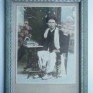 Original Old Hand Colour Photograph Beautiful Photo in Old Wooden Frame #2676
