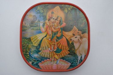 Old Sweets Tin Box, Rare Collectible Litho Printed Tin Boxes India #1393