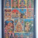 All Gods Krishna Rare Collectible Original Print in Old Wooden Frame India #2784
